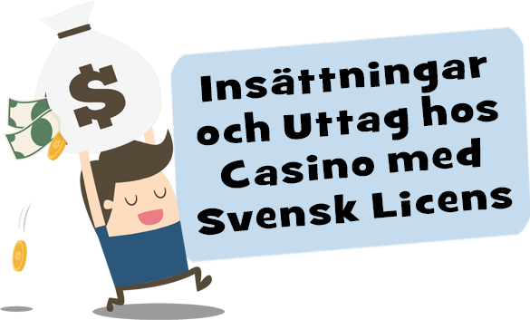 Glad man gör insättningar och uttag på casino med Svensk Licens