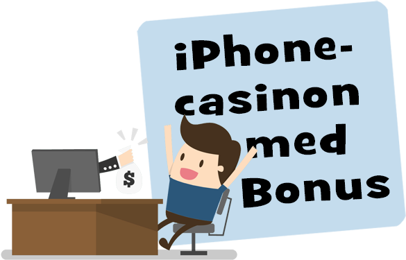 Man jublar efter att ha besökt iPhone-casinon med bonus