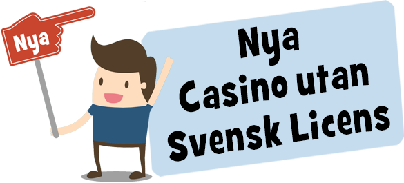 Man med skylt som pekar på nya casinon utan svensk licens