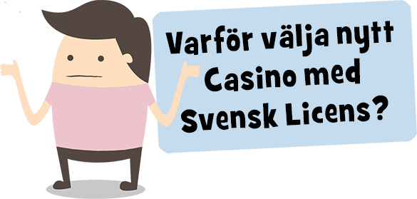 Illustrerad figur funderar på varför man ska välja nya casinon med Svensk licens